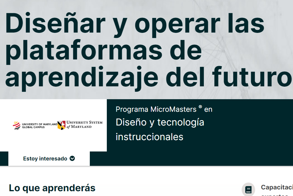 Promoción EdX en el Programa MicroMasters® en Diseño y tecnología instruccionales
