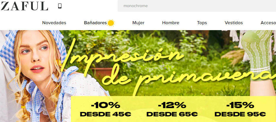Código promocional ZAFUL primera compra 15%